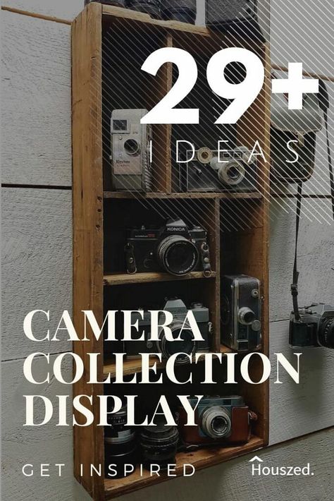 39+ Bay Window Decorating Ideas That Impress in 2023 | Houszed Vintage Camera Decor Collection Displays, Displaying Old Cameras Ideas, Display Vintage Cameras, Camera Storage Cabinet, Vintage Camera Display Ideas, Display Old Cameras, Camera Display Ideas Shelves, Old Camera Display Ideas, Camera Shelf Display