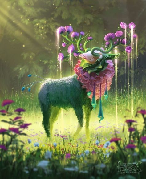 Fantasy Bug Art, Fey Wild Creatures, Cute Fantasy Creatures Art, Fey Animals, Magical Creatures Art, Flower Creature, Plant Creatures, Fey Creatures, Painting Ideas Easy Simple