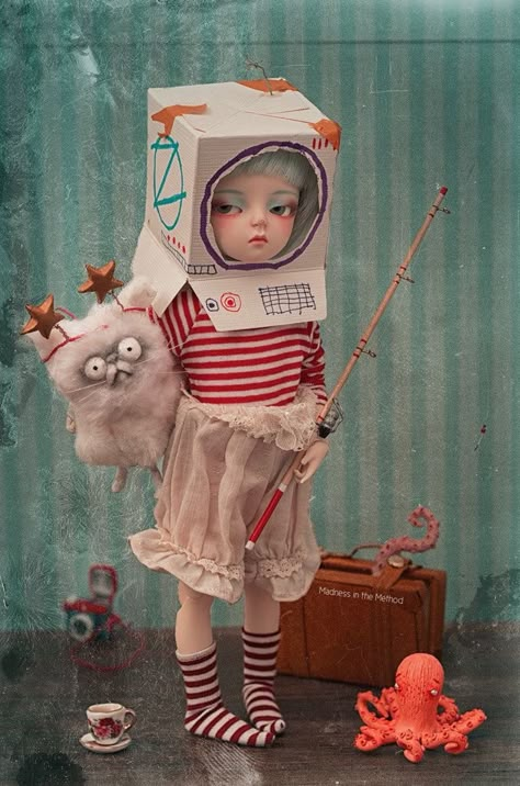 Arte Do Kawaii, Art Mignon, Space Invaders, Toy Art, Doll Repaint, Pop Surrealism, Arte Fantasy, Doll Art, 영감을 주는 캐릭터