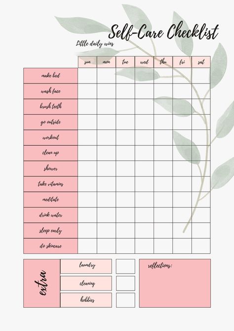 Pin on Salvări rapide Self Care Checklist Template, Checklist Journal, Selfcare Checklist, Basic Hygiene, Habit Tracker Digital, Printable Self Care, Printable Habit Tracker, Self Care Worksheets, Daily Hygiene