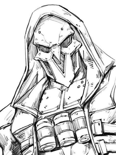 Reaper Drawing, Simple Draw, Reaper Overwatch, Overwatch Reaper, Overwatch Widowmaker, Overwatch Drawings, Animatronic Fnaf, Overwatch Fan Art, Overwatch 2