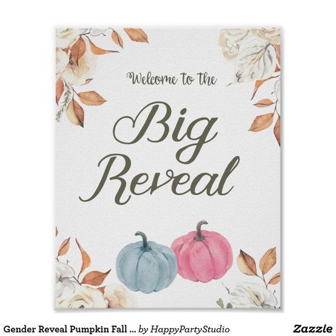 Gender Reveal Pumpkin, Gender Reveal Fall, Fall Gender Reveal Party, Fall Welcome Sign, Pumpkin Gender Reveal, Halloween Gender Reveal, Gender Reveal Party Theme, Baby Reveal Party, Gender Reveal Party Ideas