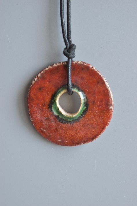 "Ceramic pendant \"disc\", handmade ceramics, ceramics Raku size: diameter 55 mm hole diameter 15 mm https://www.etsy.com/shop/Mudrenko?ref=profile_shopname" Unique Handmade Ceramic Jewelry, Ceramics Pendant, Ceramic Necklace Handmade, Ceramic Pendants Jewelry, Ceramic Pendant Necklace, Ceramic Bead Jewelry, Ceramic Beads Necklace, Handmade Ceramic Jewelry, Pottery Jewelry