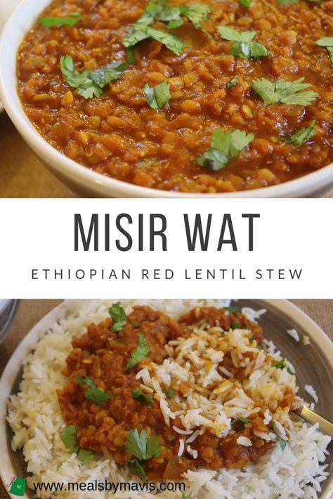 Misir Wat (Ethiopian Red Lentil Stew) Misir Wat, Red Stew, Red Lentil Stew, Ethiopian Lentils, Ethiopian Cuisine, Ethiopian Food, Lentil Stew, Lebanese Recipes, Lentil Recipes