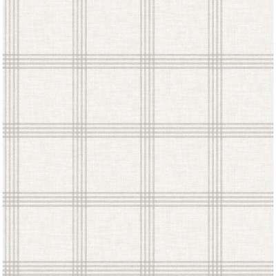 56.4 sq. ft. Ester Dove Plaid Wallpaper Grey Plaid Wallpaper, Light Blue Plaid, Modern Mural, A Street Prints, Plaid Wallpaper, Neutral Wallpaper, W Wallpaper, Manhattan Comfort, Magnolia Homes