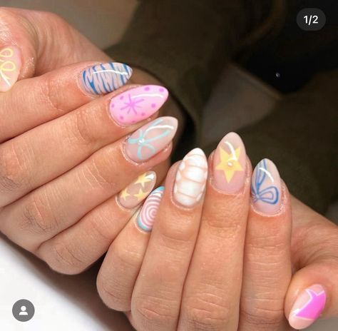 Short Summer Nails, Teen Nails, Beachy Nails, Simple Gel Nails, Summery Nails, Girly Acrylic Nails, Vibrant Nails, Cute Gel Nails, Nail Jewelry