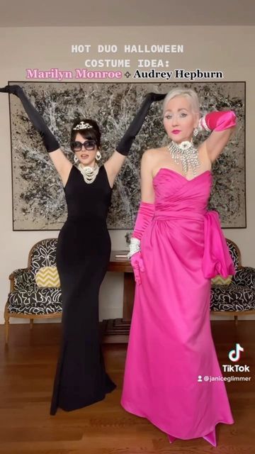 Marilyn Costume Halloween, Audrey Hepburn And Marilyn Monroe Halloween Costume, Audrey And Marilyn Costumes, Audrey Hepburn And Marilyn Costume, Audrey Hepburn And Marilyn Monroe Costume, Marilyn Monroe Halloween Costume, Hot Duo Halloween Costumes, Audrey Hepburn Halloween Costume, Audrey Hepburn Costume