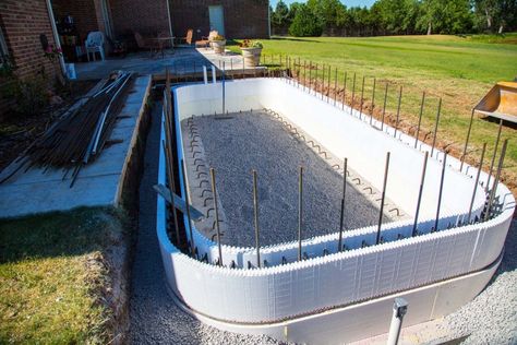 ICF Swimming Pools: BuildBlock Insulating Concrete Forms Above Ground Pool On Concrete, Swimming Pool Diy, Icf Construction, Trips With Kids, Underground Pool, Concrete Swimming Pool, Pool Diy, Building A Swimming Pool, Indoor Pool Design