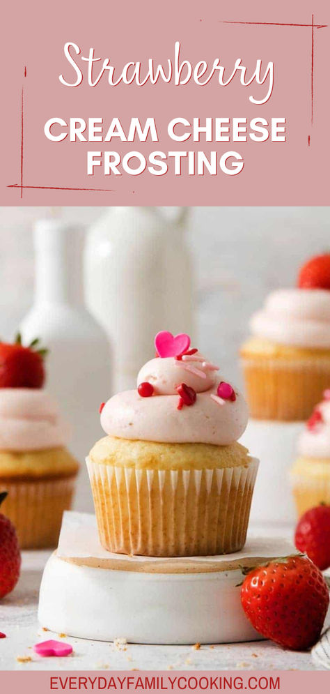 Made with fresh, ripe strawberries, my strawberry cream cheese frosting is hands-down the best frosting you’ve eaten. Strawberry Filling For Cake, Strawberry Cream Cheese Icing, Perfect Cake Recipe, Best Frosting, Frosting Ideas, Desserts With Few Ingredients, Strawberry Cream Cheese Frosting, Butter Cream Cheese Frosting, Cream Cheese Frosting Recipe