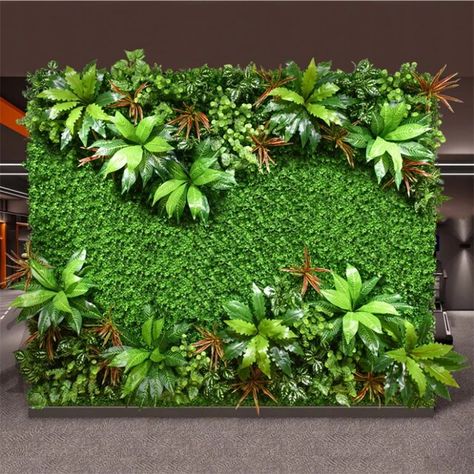 Artificial Wall Plants Decor, Artificial Plant Wall Outdoor, Fake Greenery Wall, Plant Backdrop, Plant Wall Panel, Plant Wall Diy, Green Wall Garden, Artificial Vertical Garden, Artificial Grass Wall