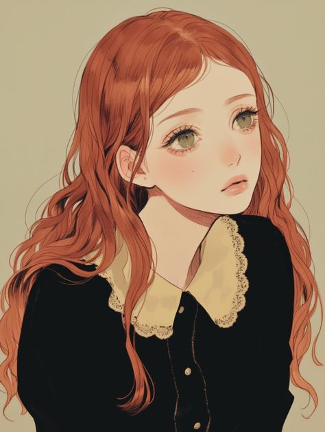 Ginger Female Character Art, Ginger Girl Drawing, Ginger Anime Characters, Ginger Girl Art, Ginger Anime Female, Dear America, Freckles Girl, Ginger Women, Anime Fanfiction