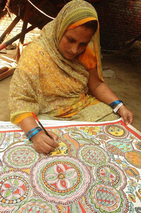 Madhuboni Painting in Bihar-India. August 21, 2009 A woman making a painting. Ma #Sponsored , #AD, #Advertisement, #Bihar, #Madhuboni, #Painting, #India Bihar Madhubani Painting, Bihar Painting, Bihar Culture, Craft Drawing, About India, People Painting, Object Art, States Of India, Madhubani Painting