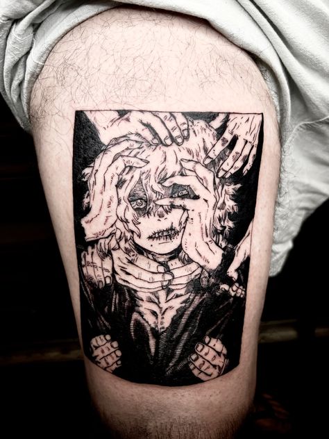 shigaraki tomura tattoo My Hero Academia Tattoo Ideas, Hero Academia Tattoo, My Hero Academia Tattoo, Academia Tattoo, Mangas Tattoo, Scene Tattoo, Ghibli Tattoo, Shigaraki Tomura, Single Needle Tattoo