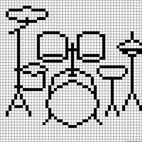 Crochet Music, Pixel Art Templates, Cross Stitch Kitchen, Xmas Cross Stitch, Mini Cross Stitch, Diy Bracelets Patterns, Pixel Pattern, Crochet Tapestry, Knit Stitch Patterns