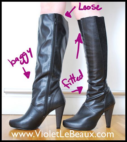 Tutorial- Modifying Boots Leather Boots Diy, Shoes Makeover, Diy Boots, How To Make Boots, Clothing Redo, Boots Diy, How To Make Leather, Smaller Calves, Tall Boot Socks