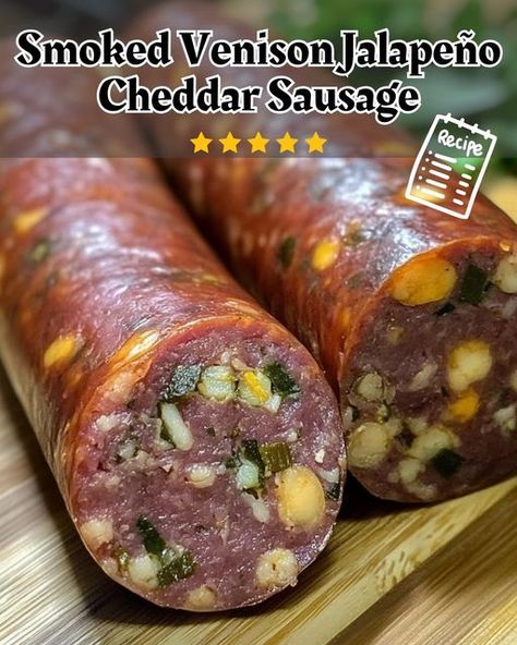 Jalapeño Cheddar Deer Sausage Recipe, Venison Kielbasa Recipes, Smoked Venison Tenderloin, Deer Sausage Seasoning Recipe, Canned Venison Recipes, Deer Bologna Recipe, Deer Recipes Venison, Venison Summer Sausage Recipe, Hot Sausage Recipes