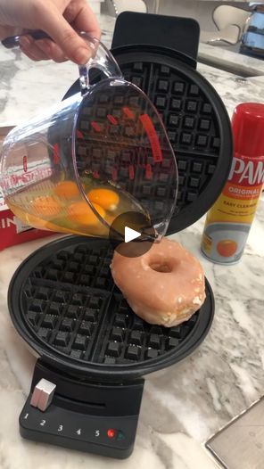 You’ve NEVER had BREAKFAST like THIS!! 😱😍  (For Entertainment Purposes Only) | You’ve NEVER had BREAKFAST like THIS!! 😱😍

Wife puts donuts, eggs, cheese and ham into a waffle maker for a quick breakfast meal.

This video is... | By Adam TrentFacebook Eggs In Waffle Maker, Whip Cream Game, Breakfast Tiktok, Waffle Iron Recipes, Krispy Kreme Donuts, Waffles Easy, Family Brunch, National Donut Day, Quick Breakfast Recipes