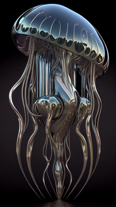 Lofi Art, Poseidon Tattoo, Gothic Decor Bedroom, Giger Art, Octopus Painting, Alien Spacecraft, Unique Iphone Wallpaper, Cyborgs Art, Jellyfish Art