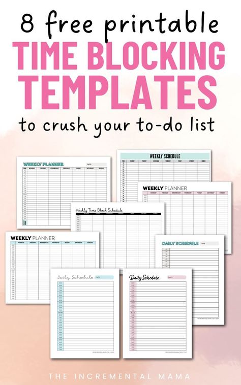 Grab this free printable time blocking schedule template so you can crush your to-do list. Includes both daily time blocking planners as well as weekly schedule templates. School Schedule Printable, Block Schedule Template, Schedule Printable Free, Time Blocking Printable, Free Weekly Planner Templates, Time Blocking Schedule, Time Blocking Planner, Weekly Planner Printable Templates, Daily Schedule Printable