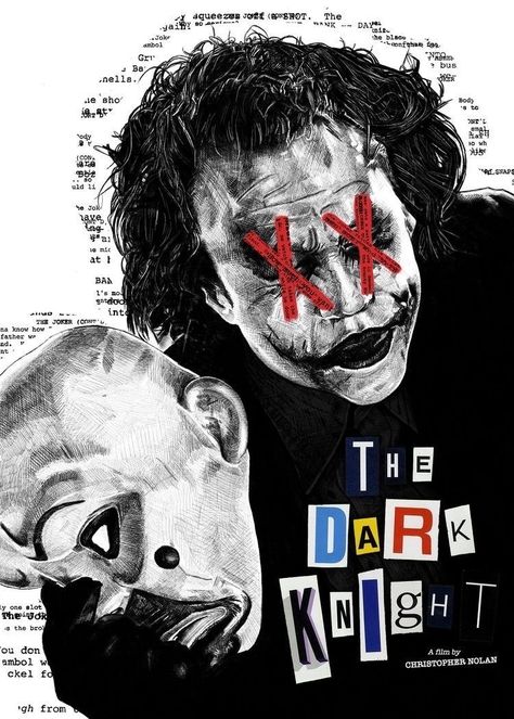 The Dark Knight Poster, Joker Dark Knight, Der Joker, Joker Heath, Joker Poster, Arte Peculiar, Film Poster Design, Joker Art, Movie Posters Design