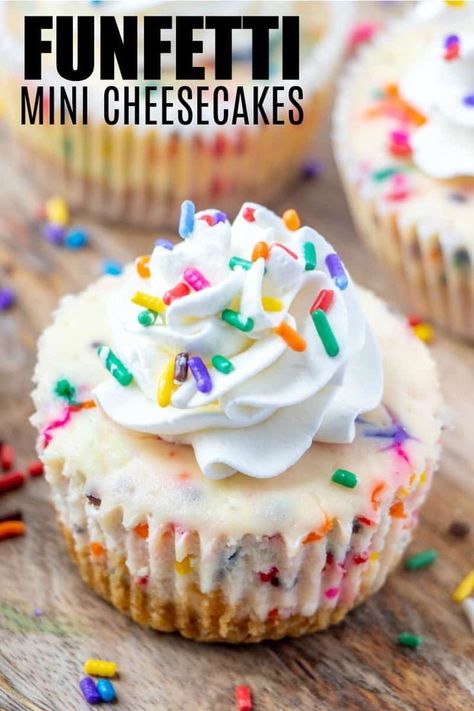 Funfetti Cream Cheese, Funfetti Cheesecake, Mini Cheesecakes Easy, Cream Cheese Sugar Cookies, Funfetti Cupcakes, Mini Cheesecake Recipes, Cream Cheese Cookies, Whoopie Pies, Mini Cheesecakes