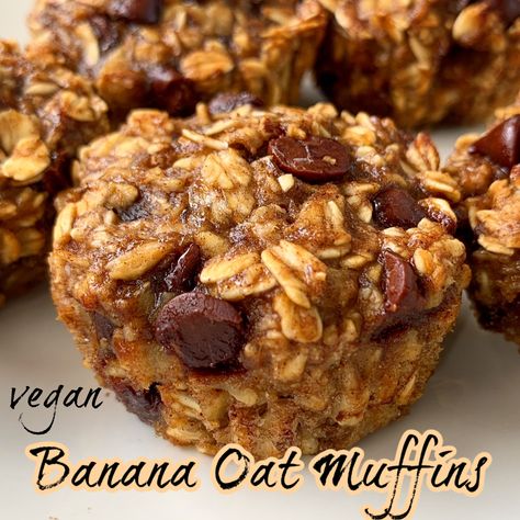 German Potato Cakes, Banana Breakfast Cookies, Banana Breakfast Cookie, Banana Chocolate Chip Cookies, Breakfast Cookie Recipe, Banana Oat Muffins, Oat Muffins, Banana Breakfast, Chocolate Chip Banana