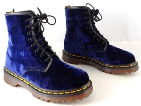 Dr. Martens Rare | like to sing Blue Velvet RARE Vtg Doc Dr Martens Boots UK 5 US 7 7 5 ... Grandpa Clothes, Blue Velvet Boots, Good Work Boots, Prom Inspo, Doc Martens Boots, Martens Boots, Blue Crush, Velvet Boots, Womens Ugg Boots