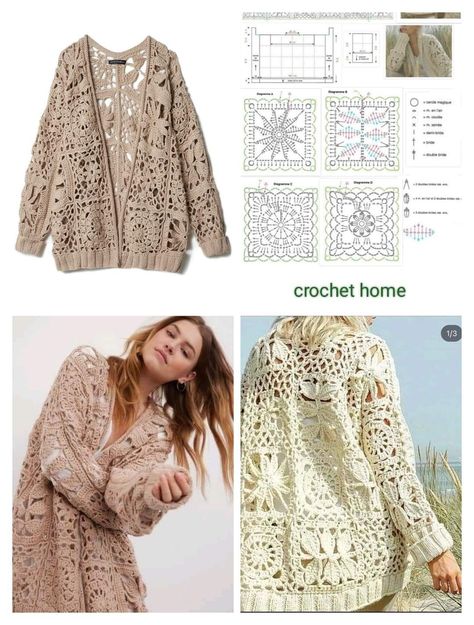 Free Crochet Projects, Crochet Kimono Cardigan, Gilet Kimono, Crochet Kimono, Gilet Crochet, Crochet Ladies Tops, Kids Crochet, Crochet Hexagon, Gilet Long