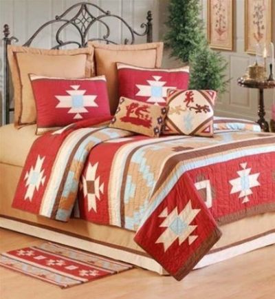 Native American Comforter Set: Indian Style Living Room, Eclectic Bedding, Southwestern Bedding, Interior Simple, Western Bedding, Western Bedroom, Red Theme, Southwest Decor, Style Living Room