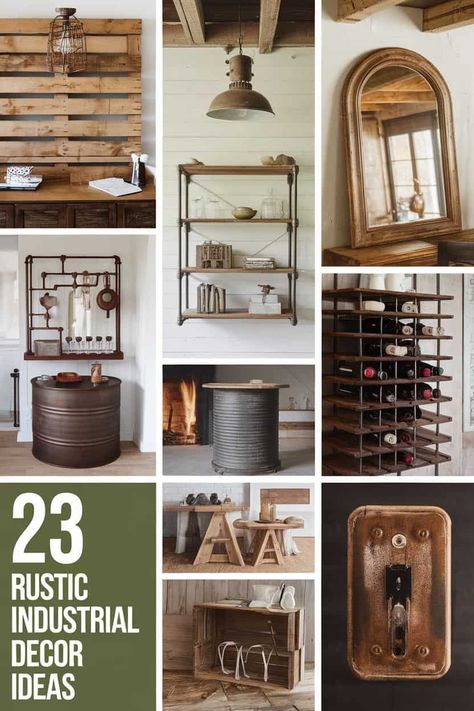 23 Rustic Industrial Decor Ideas to Transform Your Space (LIst) - Fabricerie Industrial Paintings Art, Exposed Brick Accent Wall, Industrial Restaurant Design, Industrial Chic Interior, Brick Accent Walls, Industrial Farmhouse Decor, Industrial Paintings, Industrial Style Bathroom, Industrial Restaurant