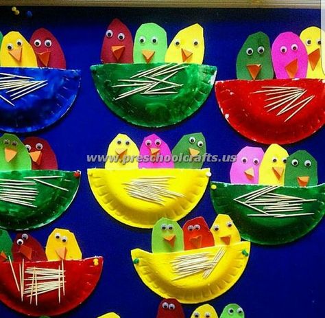 Påskeaktiviteter For Barn, Easter Chick Craft, Easter Preschool, Spring Crafts For Kids, Paper Plate Crafts, Plate Crafts, Easter Art, Kindergarten Art, Easter Chicks