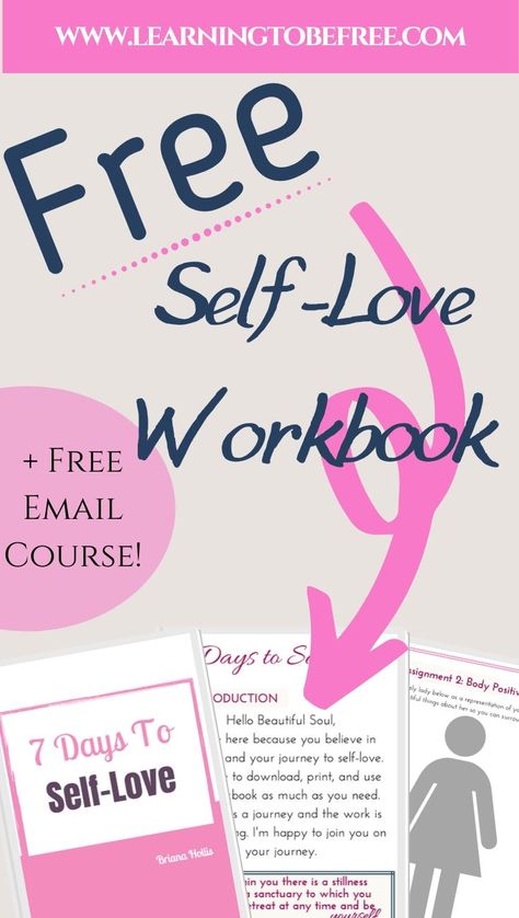 Get a Free Self-Love Workbook + Free Self-Love Email Course! Increase Your Confidence and Self-Love - this self-love email course is chock full of ideas that will help you increase your self-esteem, build your confidence, and over all change the way that you see yourself. click through to learn more about this self love course and free self-love workbook. #selflovecourse #freeworkbook #freeprintable #selflove Care Thoughts, Forgive And Let Go, Self Love Workbook, Bullet Journal Mental Health, Journal Prompts For Adults, Health Worksheets, Choosing Joy, Self Love Books, Self Care Worksheets