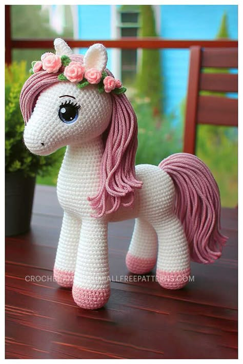 Free Unicorn Crochet Pattern Amigurumi, Crochet Horse Pattern Free Amigurumi, Free Unicorn Crochet Pattern, Crochet Horse Pattern Free, Horse Crochet Pattern Free, Unicorn Crochet Pattern Free, Pony Crochet Pattern, Crochet Christmas Tree Decorations, Crochet Horse Pattern