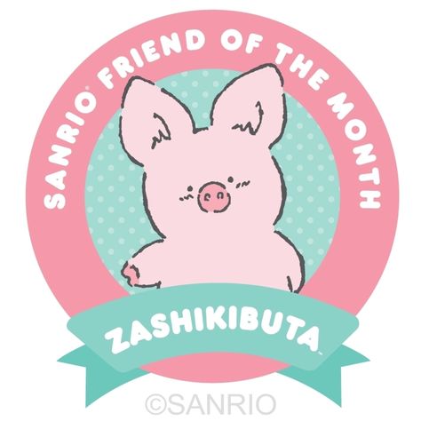 Zashikibuta - February 'Sanrio Friend Of The Month' Sanrio Friend Of The Month, Bullet Journal On Ipad, Mellow Vibes, Minecraft Pixel Art, Hello Kitty Pictures, Kokeshi Dolls, Little Twin Stars, Japan Art, Sanrio Characters