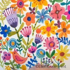 Funky Flowers, Seni Pastel, صفحات التلوين, All Over Pattern, Seni Cat Air, Watercolor Paintings Tutorials, Lukisan Cat Air, Painting Art Projects, Diy Art Painting