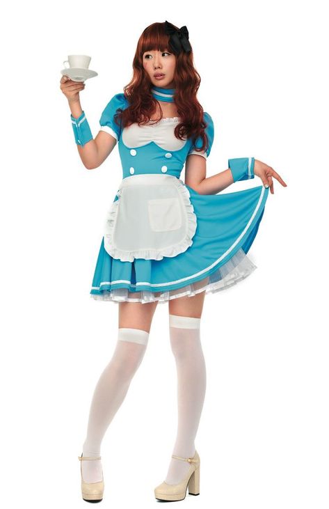 Cute Blue Dress, Cute Blue Dresses, Kawaii Clothing, Maid Uniform, Maid Cosplay, Otaku Mode, White Apron, Pose References, Maid Outfit