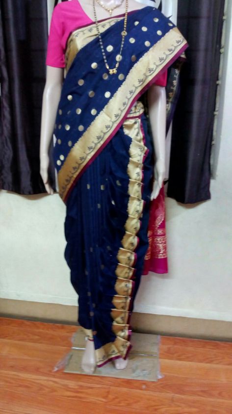 Rajlakshmi Nauvari Saree, Readymade Nauvari Saree, Maharashtrian Saree, Nauvari Saree, Saree Wearing, Saree Wearing Styles, Readymade Saree, Saree Design, Saree Designs