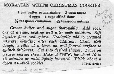 Moravian Cookies Recipe, Moravian Sugar Cookies Recipe, Recipe For Gingerbread Men, White Christmas Cookies, Vintage Christmas Cookies, Moravian Cookies, Recipe For Gingerbread, Gingerbread Man Recipe, Peach Pound Cakes