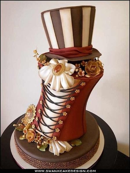 Steampunk Wedding Cake, Corset Cake, Cake Wrecks, Cupcakes Decorados, Crazy Cakes, Unique Cakes, Cupcake Cake, Novelty Cakes, Gorgeous Cakes