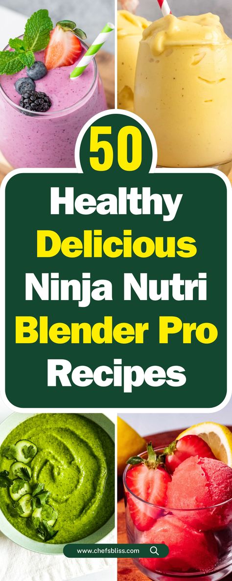 50+ Delicious Ninja Nutri Blender Pro Recipes for Healthy Living! Nutri Ninja Auto Iq Recipes, Things To Make In Ninja Blender, Ninja Nutri Pro Blender Recipes, Ninja Nutri Blender Recipes, Ninja Smoothie Blender, Recipes For Ninja Blender, Ninja Blast Recipes, Ninja Food Processor Recipes, Blender Recipes Dinner