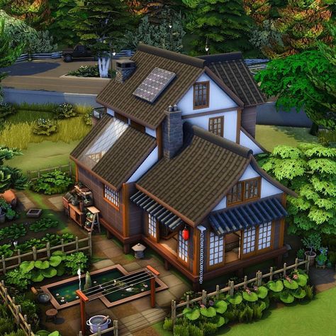 SIMSALABIM (@sims4labim) posted on Instagram: “Mt. Komorebi country house 🏠 • Lot type: Residential Lot size: 20x20 • #sims4 #ts4 #sims4house #ts4build #thesims4build #sims4nocc…” • Mar 29, 2021 at 5:34pm UTC Mt Komorebi House, Mt Komorebi, Sims 4 House Building, Sims 4 House Design, Casas The Sims 4, Sims Building, Sims House Plans, Model House Plan, Sims House Design