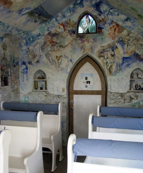 Get married at the tiny Port Aransas’ Chapel on the Dunes Tiny Chapel Wedding, Tiny Chapel, The Last Judgment, Mustang Island, Interior Murals, Spiritual Retreat, Floral Tiles, Remote Island, Chapel Wedding