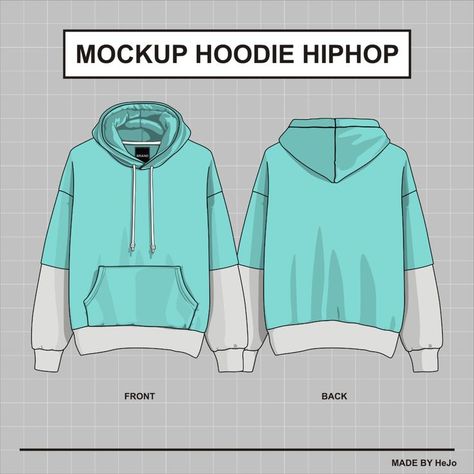 Graphic Design Mockup, Hoodie Drawing, Hoodie Mockup, Streetwear Clothes, Tech Pack, Clothing Mockup, Image Vector, Vector Template, Streetwear Style