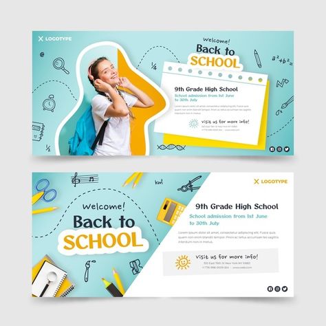 Kindergarten Banner Design, Banner School Design, School Banner Design, Childish Design, School Landing Page, Banner Graphic Design, College Banner, Banner School, Back To School Banner