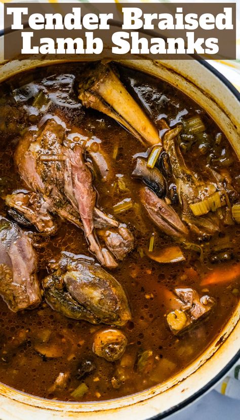 Instant Pot Lamb Shanks Recipes, Lamb In Dutch Oven, Lamb Shanks Instant Pot, Lamb Shanks Oven, Slow Cook Lamb, Lamb Shank Stew, Lamb Shanks Slow Cooker, Lamb Roast Recipe, Veal Saltimbocca