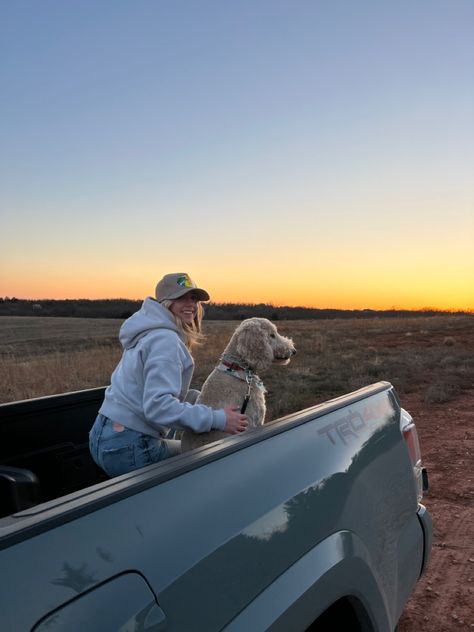 #dog #sunset #country #farm #western #oklahoma #truck #land #countrygirl #reddirt #field Country Aesthetic Truck, Country Pics Aesthetic, Western Clean Girl Aesthetic, All Natural Aesthetic, Simple Country Living Aesthetic, Alternative Country Aesthetic, Texas Life Aesthetic, Ranch Home Aesthetic, Western Lifestyle Aesthetic