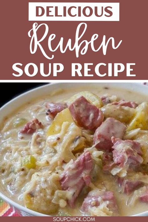 Reuben Soup Rueben Soup Crockpot, Ruben Soup Creamy, Rubin Soup, Ruben Soup, Rueben Soup, Reuben Soup Recipe, Creamy Reuben Soup, Reuben Recipes, Reuben Soup