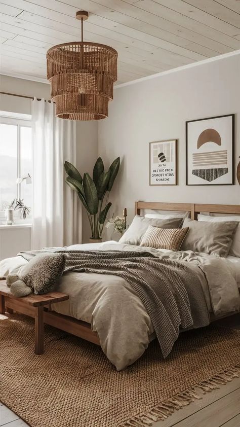 Cozy Room Decor Ideas, Artsy Bedroom, Cozy Boho Bedroom, Next Bedroom, Modern Boho Bedroom, Earthy Bedroom, Boho Bedroom Design, Bedroom Decor Inspiration, Boho Modern