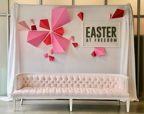 Easter Photobooth Ideas, Easter Photo Backdrop Ideas Church, Church Backdrop Ideas, Easter Backdrop Ideas Church, Womens Conference Backdrop, Easter Photobooth Ideas Church, Easter Church Backdrop, Spring Photo Backdrop Church, Easter Photo Booth Church