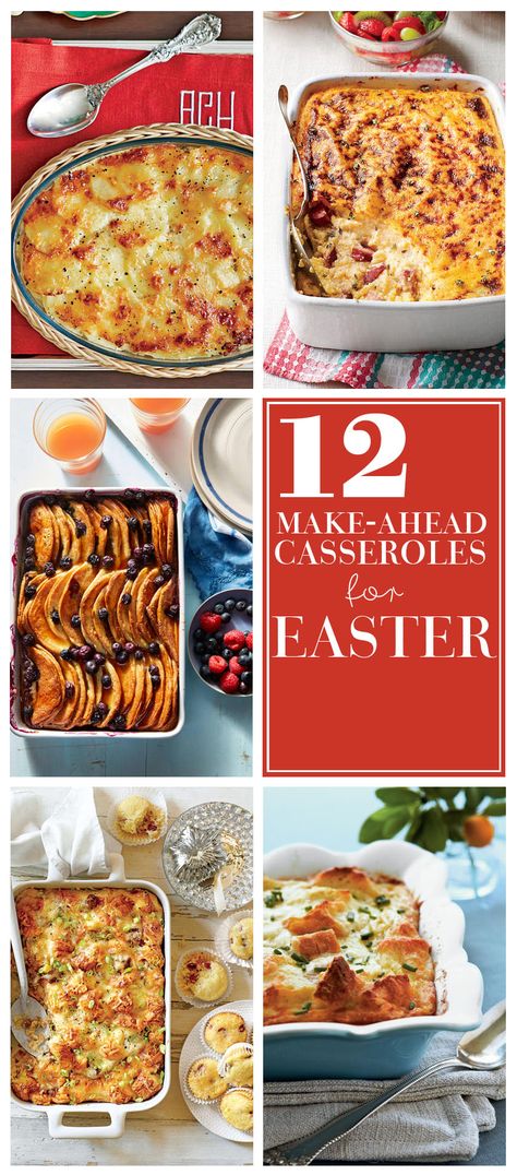 12 Make-Ahead Casseroles for Easter Sunday Brunch Casseroles For Easter, Easter Brunch Casserole, Easter Sunday Recipes, Easter Casserole, Brunch Casseroles, Hosting Easter, Easter Brunch Buffet, Make Ahead Casseroles, Easter Brunch Tablescape